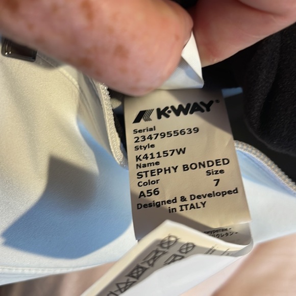 K-Way Steph Bonded Jersey White coat size S